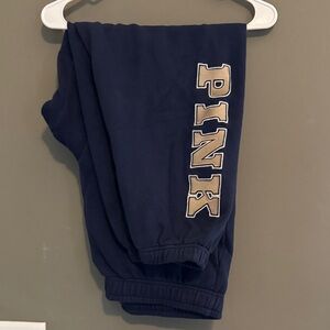 PINK Victoria's Secret Women’s Blue Joggers Large